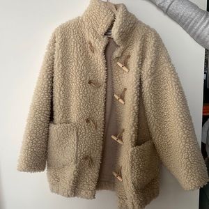Cozy Warm Cream Teddy/Faux Sherpa Jacket Small/Medium/Large